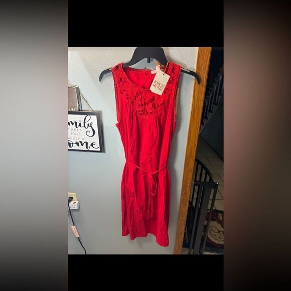 Knox Rose Women's Wide Strap Sleeveless A-Line Dress Red Lace NWT XS - Picture 5 of 11